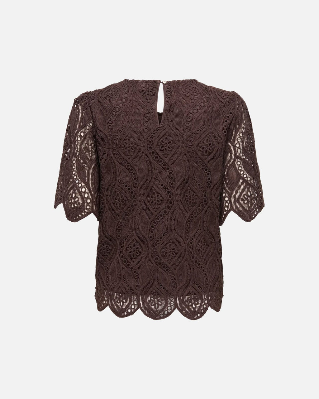 JDY Topp Gilda S/S Lace - Coffee Bean