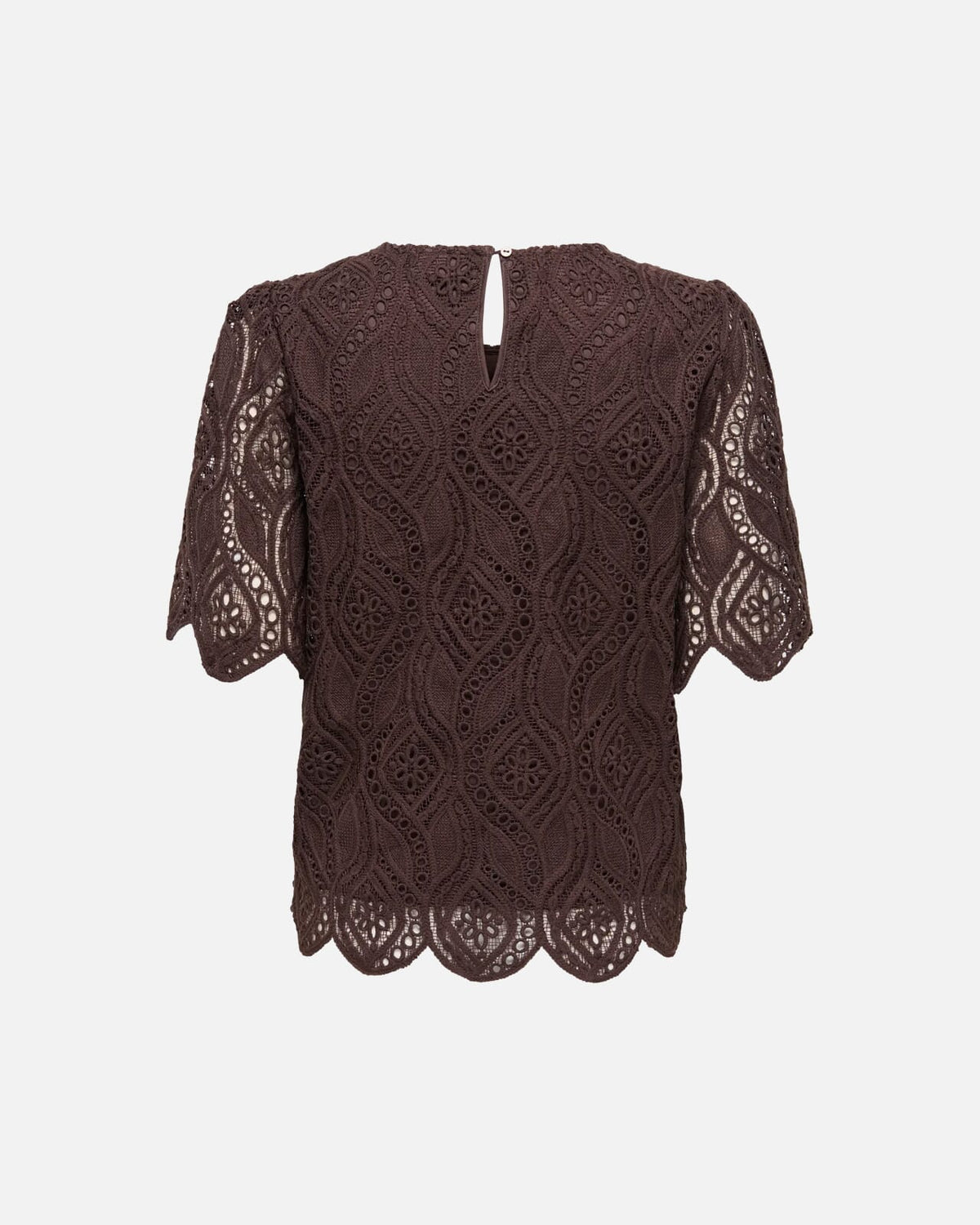 JDY Topp Gilda S/S Lace - Coffee Bean