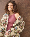JDY Jakke Flola L/S Jacquard - Crème Brûlée/ Flower Jacquard