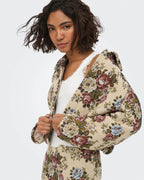 JDY Jakke Flola L/S Jacquard - Crème Brûlée/ Flower Jacquard