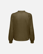 JDY Topp Avery L/S Lace V-neck - Dark Olive