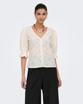 JDY Topp Jakobe 2/4 Lace Top - Egret