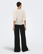 JDY Topp Jakobe 2/4 Lace Top - Egret