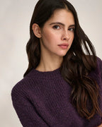 JDY Strikket Topp Dicte S/S Pull O-neck - Plum Perfect