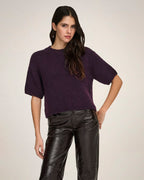 JDY Strikket Topp Dicte S/S Pull O-neck - Plum Perfect