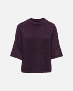 JDY Strikket Topp Dicte S/S Pull O-neck - Plum Perfect