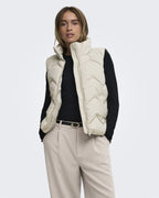 JDY Boblevest Power Short Waist - Silver Lining