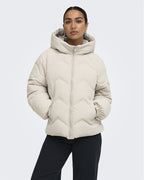 JDY Boblejakke Power Short Hood Puffer - Silver Lining
