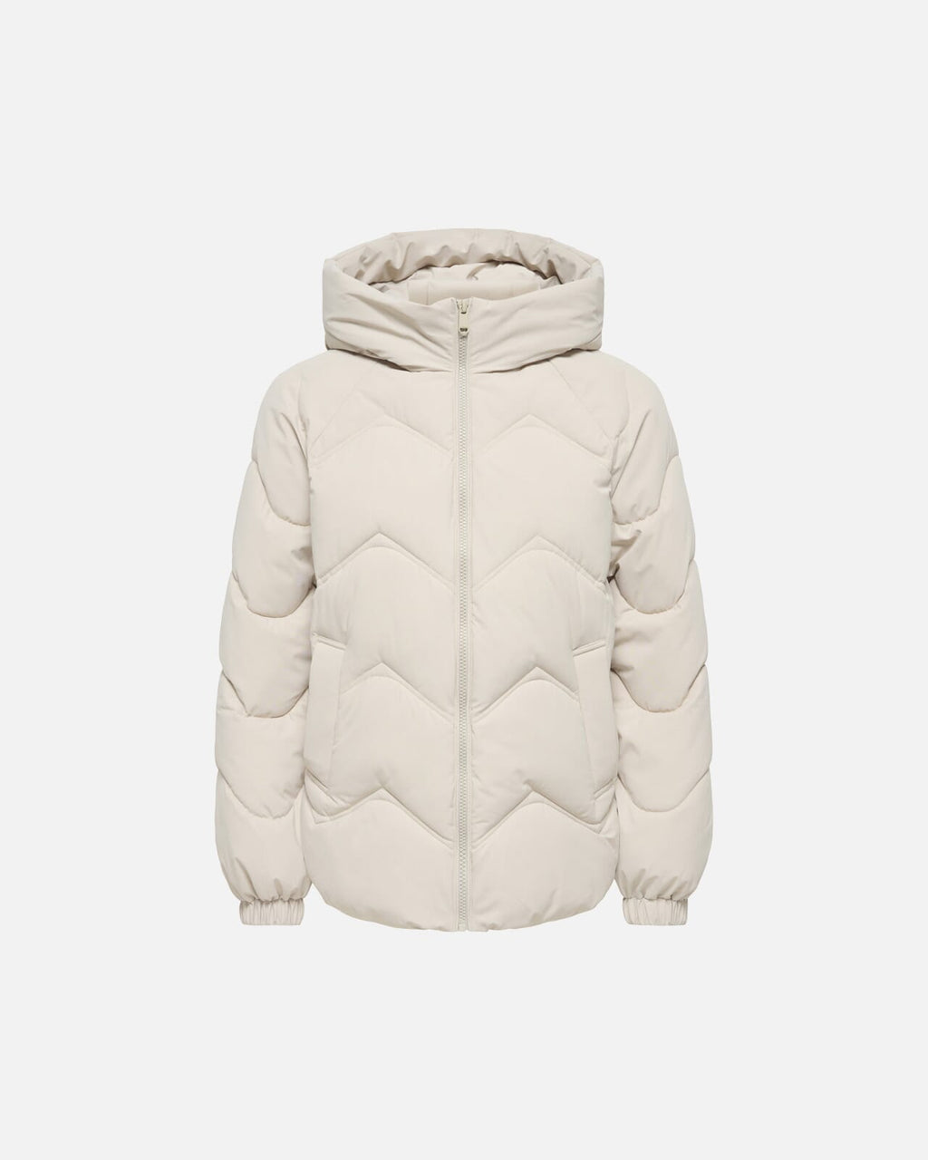 JDY Boblejakke Power Short Hood Puffer - Silver Lining