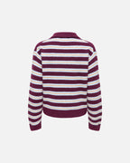JDY Strikkegenser Chloe L/S Polo - Fig/ Cashnere Blue/ Ivory/ Camel