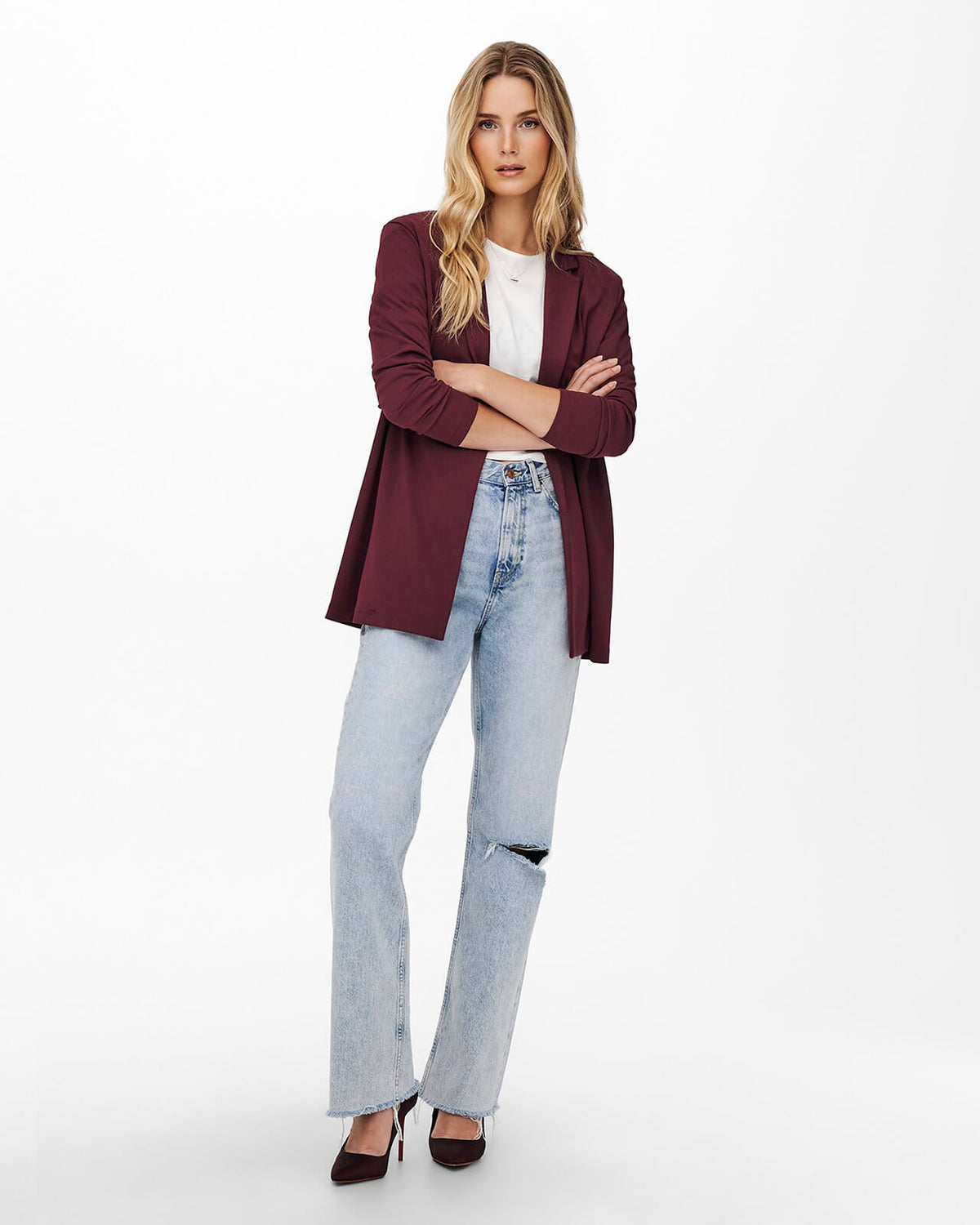 JDY Blazer Geggo L/S - Windsor Wine