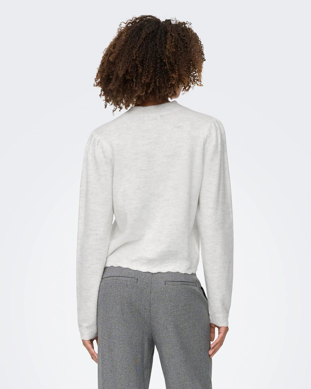 JDY Strikkegenser Elanora - Cloud Dancer/ Melange