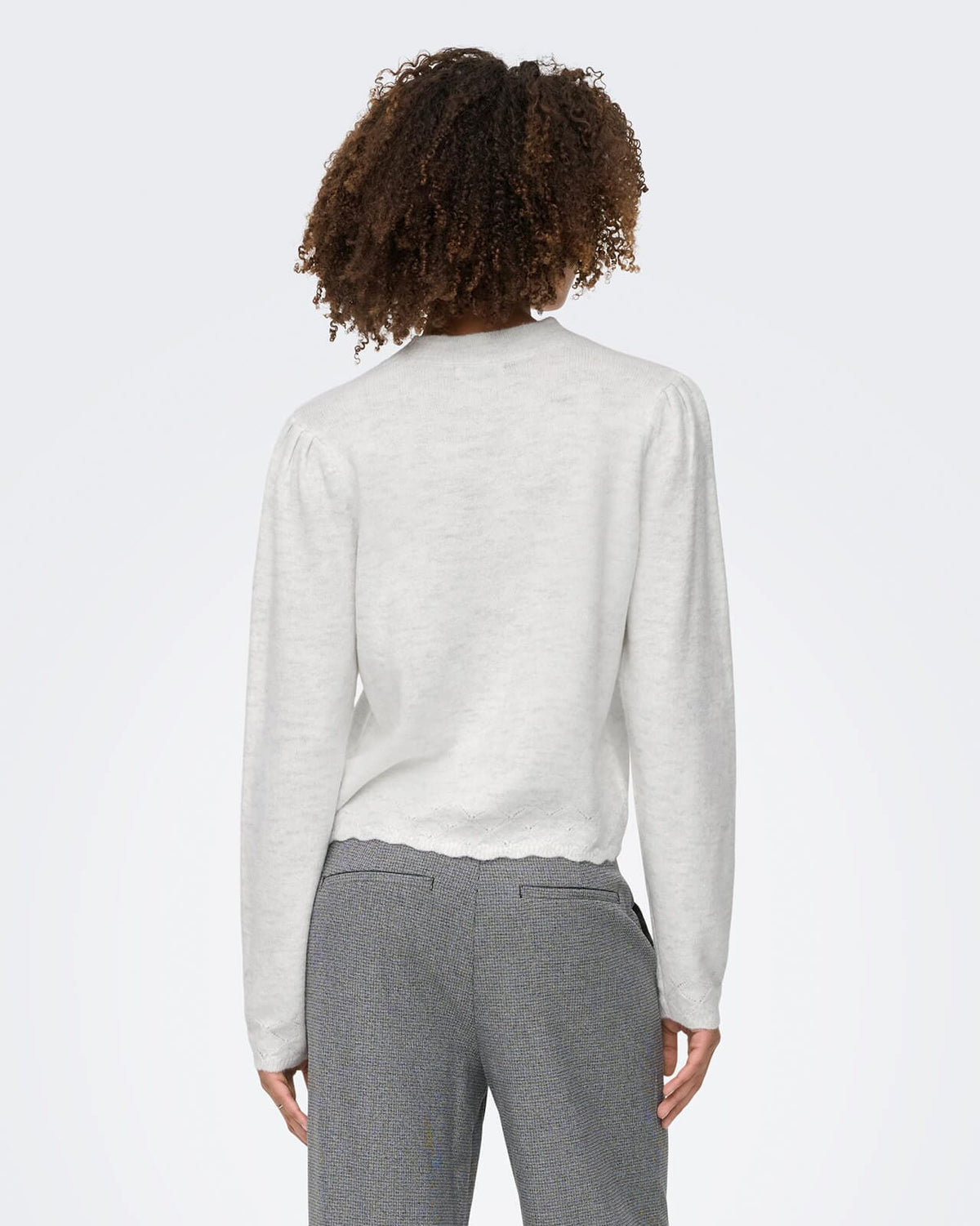 JDY Strikkegenser Elanora - Cloud Dancer/ Melange