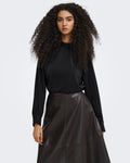 JDY Bluse Aya L/S HN - Black