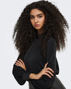 JDY Bluse Aya L/S HN - Black