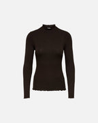 JDY Topp Fransiska Highneck Life L/S - Black Coffee