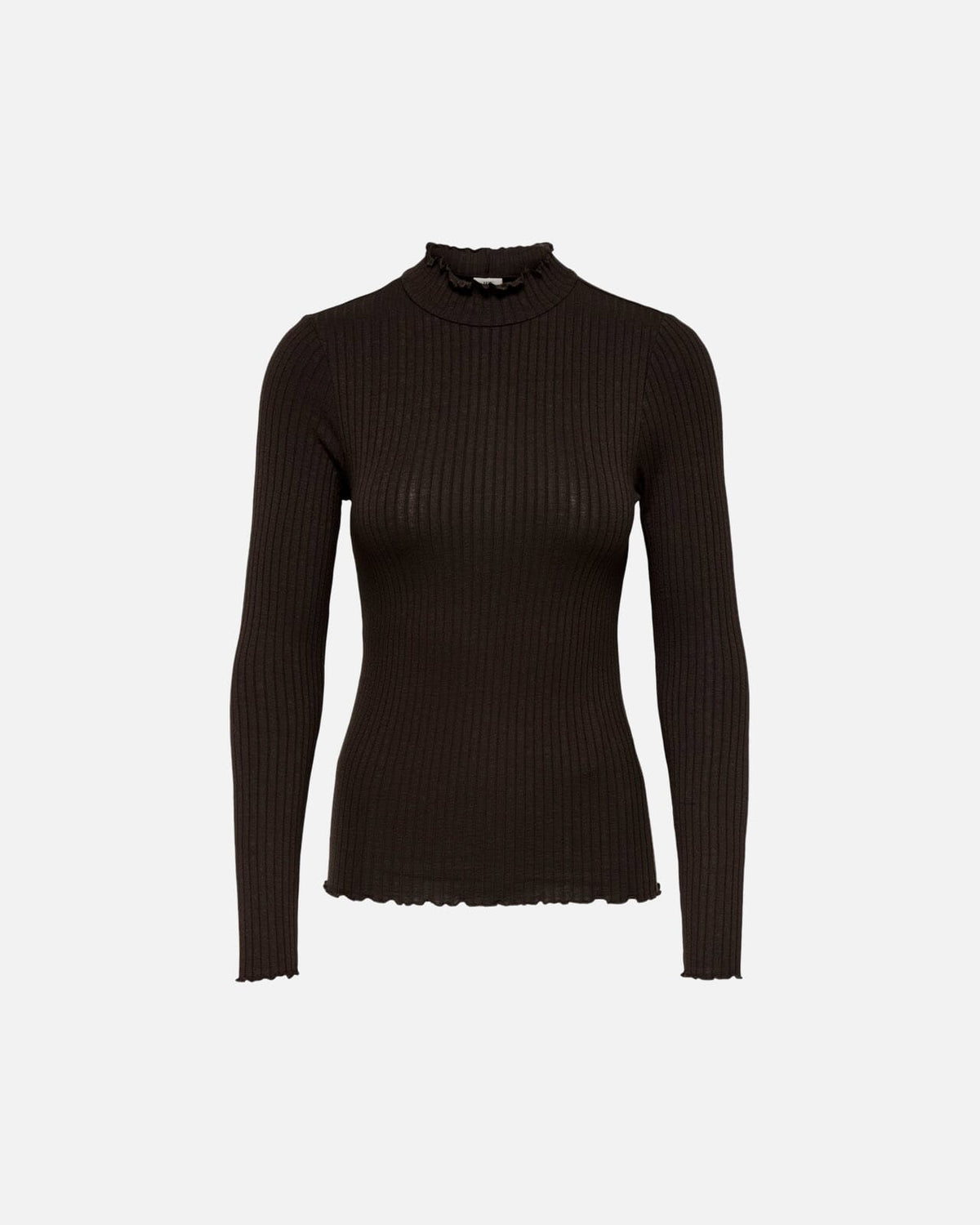 JDY Topp Fransiska Highneck Life L/S - Black Coffee