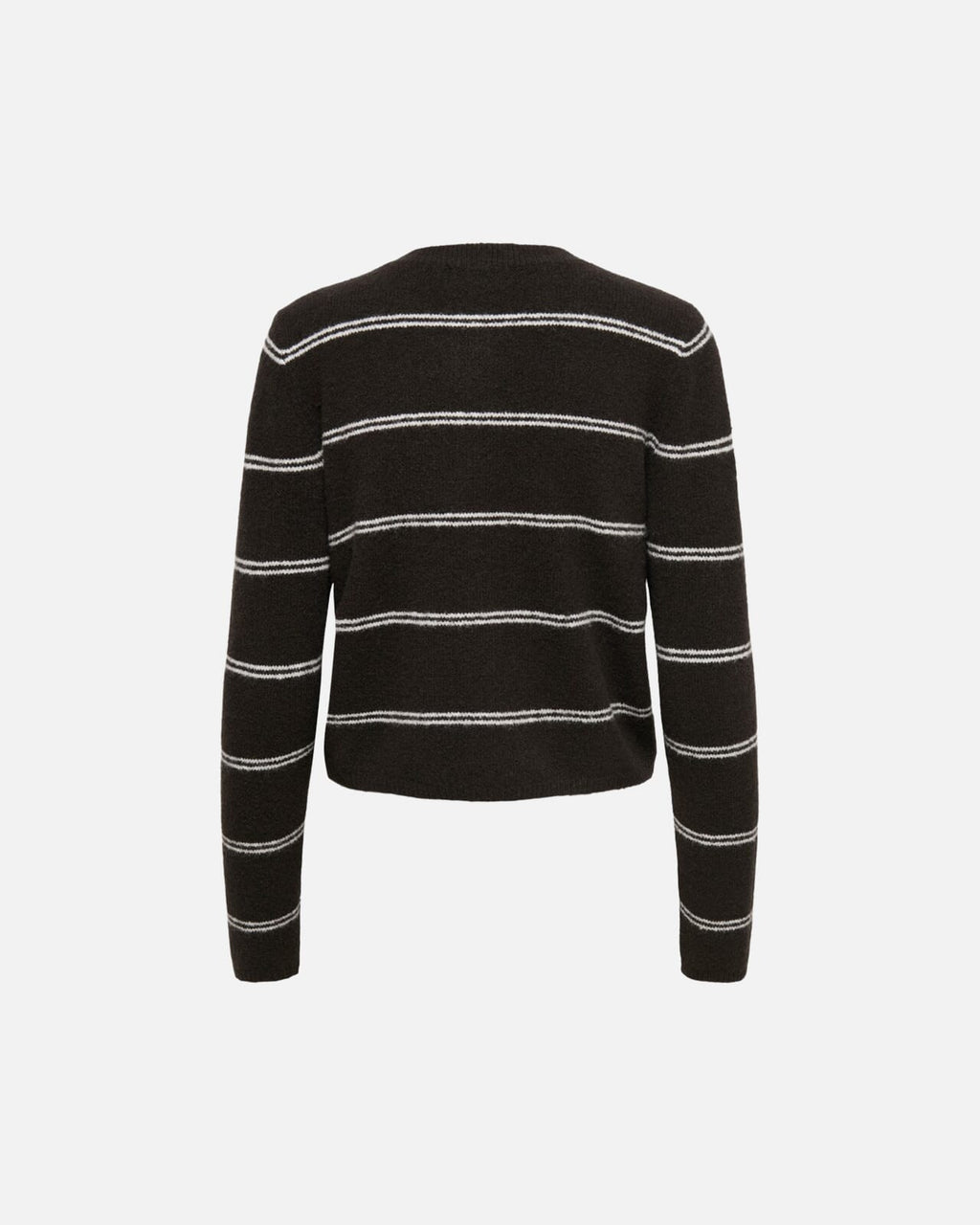 JDY Cardigan Chloe L/S Short - Chocolate Torte Melange W./ New Stripe BIRCH