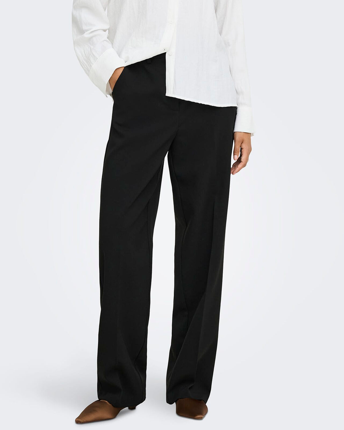 JDY Dressbukse Viv HW Wide - Black