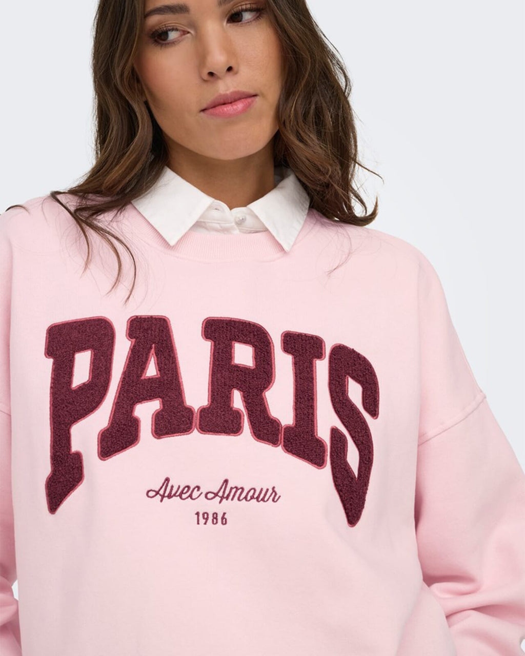 Collegegenser Mesa - L/S O-neck Sweat - Chalk Pink/ Windsor Wine/ Earth Red