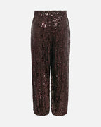 JDY Paljettbukse Lola Balloon Sequin - Rum Raisin