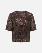 JDY Paljettopp Lola 2/4 Sequin - Rum Raisin