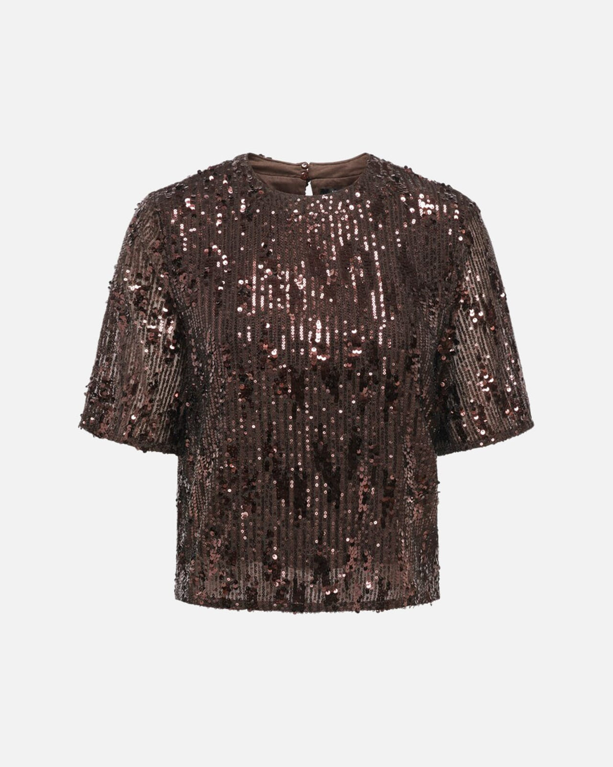 JDY Paljettopp Lola 2/4 Sequin - Rum Raisin