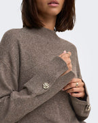 JDY Strikkegenser Sabrina L/S Detail Pullover Knit - Falcon Melange