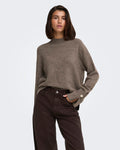 JDY Strikkegenser Sabrina L/S Detail Pullover Knit - Falcon Melange