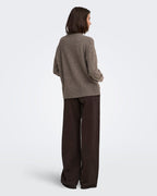 JDY Strikkegenser Sabrina L/S Detail Pullover Knit - Falcon Melange