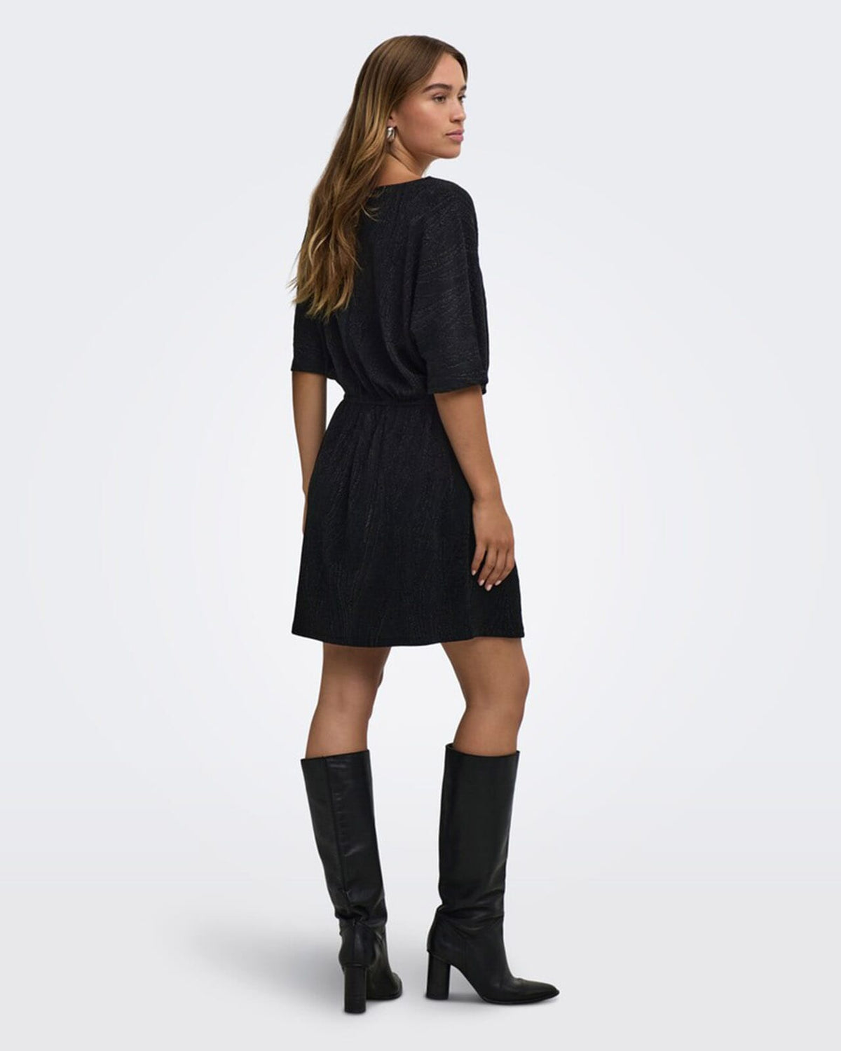 JDY Kjole Kiwi 2/4 O-neck - Black Glitter