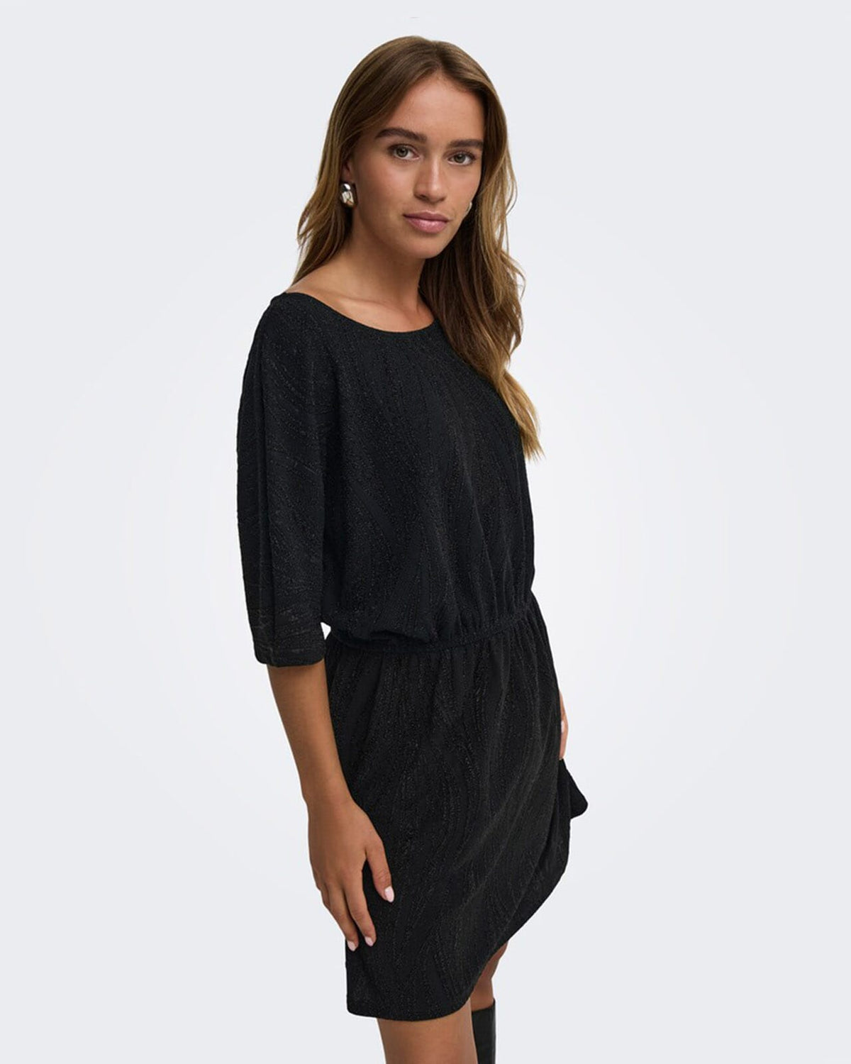 JDY Kjole Kiwi 2/4 O-neck - Black Glitter