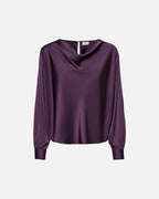 JDY Bluse Rocky L/S Waterfall - Plum Perfect
