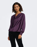 JDY Bluse Rocky L/S Waterfall - Plum Perfect