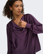 JDY Bluse Rocky L/S Waterfall - Plum Perfect