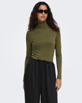 JDY Topp Tallis L/S Thunell Neck - Dark Olive