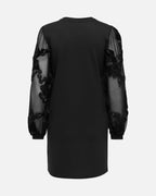 JDY Genserkjole Fairview Life L/S Sweat Dress - Black/ Casa Lace Sleeve