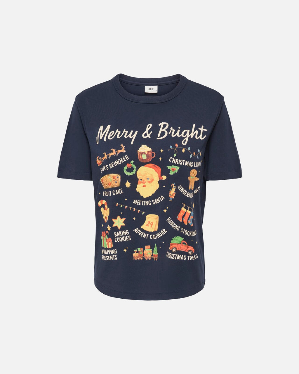 JDY T-skjorte Michigan Life S/S Xmas - Sky Captain/ Merry & Bright