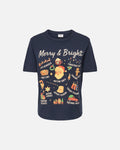 JDY T-skjorte Michigan Life S/S Xmas - Sky Captain/ Merry & Bright