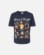 JDY T-skjorte Michigan Life S/S Xmas - Sky Captain/ Merry & Bright