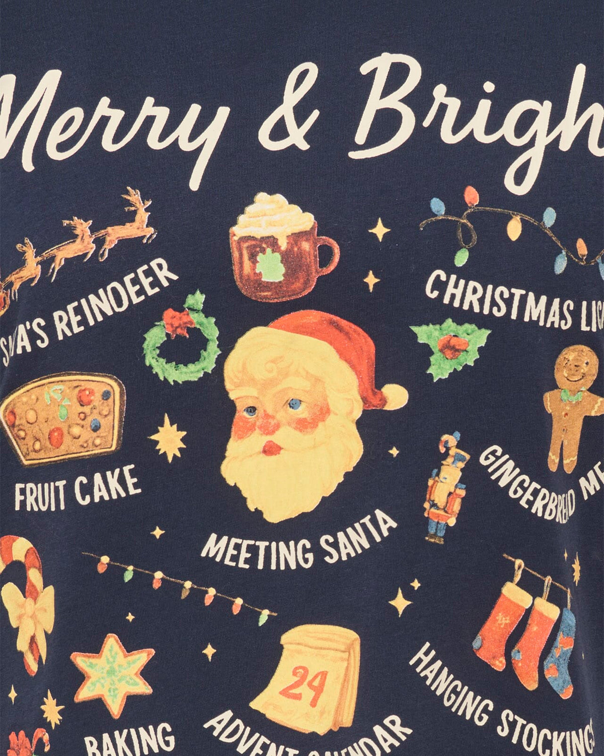 JDY T-skjorte Michigan Life S/S Xmas - Sky Captain/ Merry & Bright