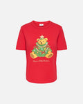 JDY T-skjorte Michigan Life S/S Xmas - True Red/ Teddy Christmas