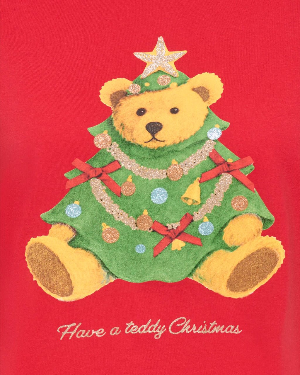 JDY T-skjorte Michigan Life S/S Xmas - True Red/ Teddy Christmas