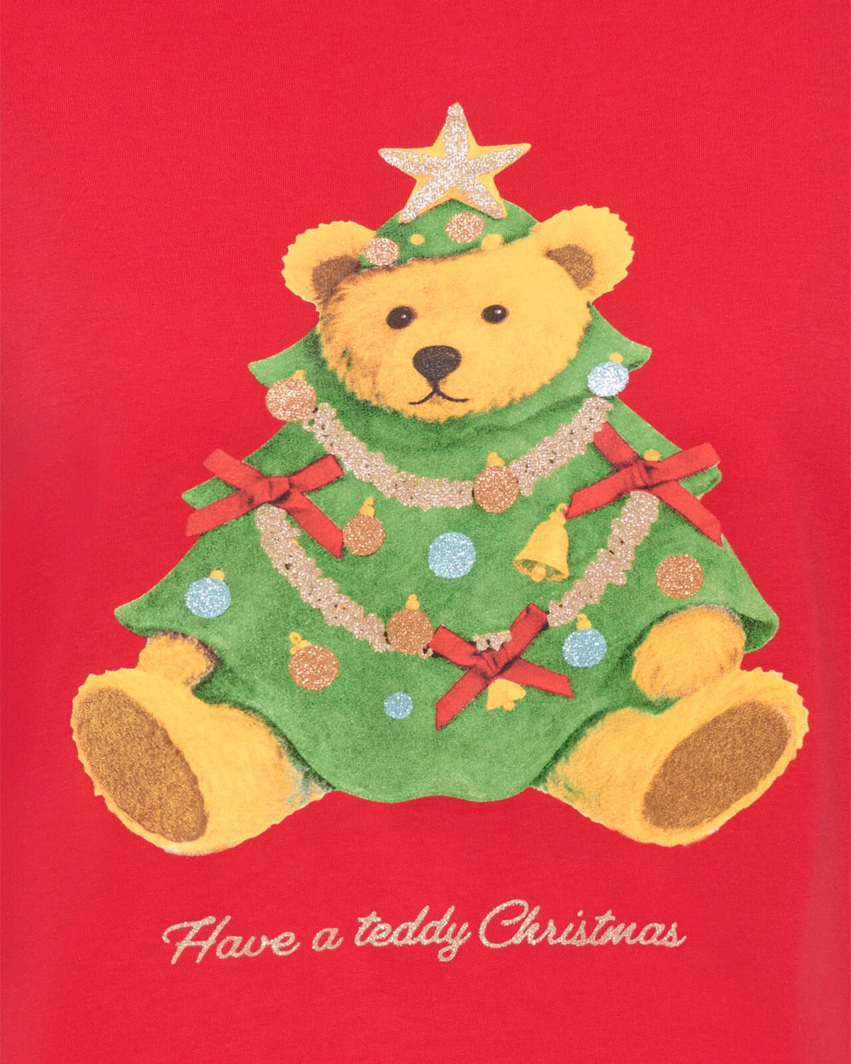 JDY T-skjorte Michigan Life S/S Xmas - True Red/ Teddy Christmas