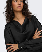 JDY Bluse Rocky L/S Waterfall - Black