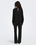 JDY Bluse Rocky L/S Waterfall - Black
