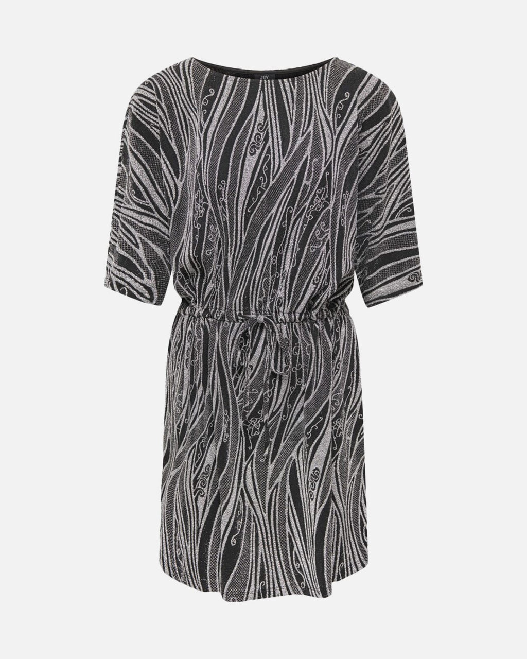JDY Kjole Kiwi 2/4 O-neck - Black/ Silver Glitter