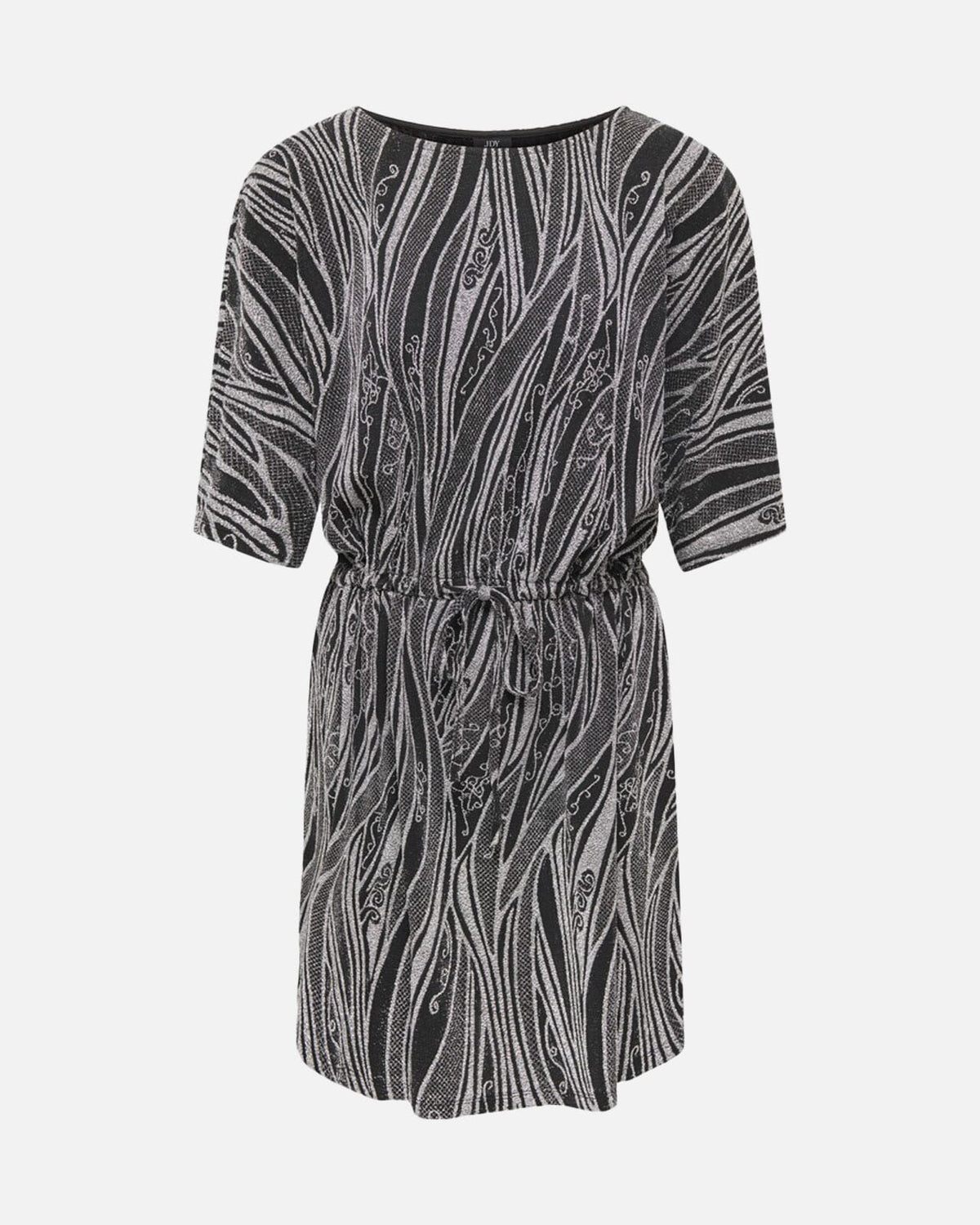 JDY Kjole Kiwi 2/4 O-neck - Black/ Silver Glitter