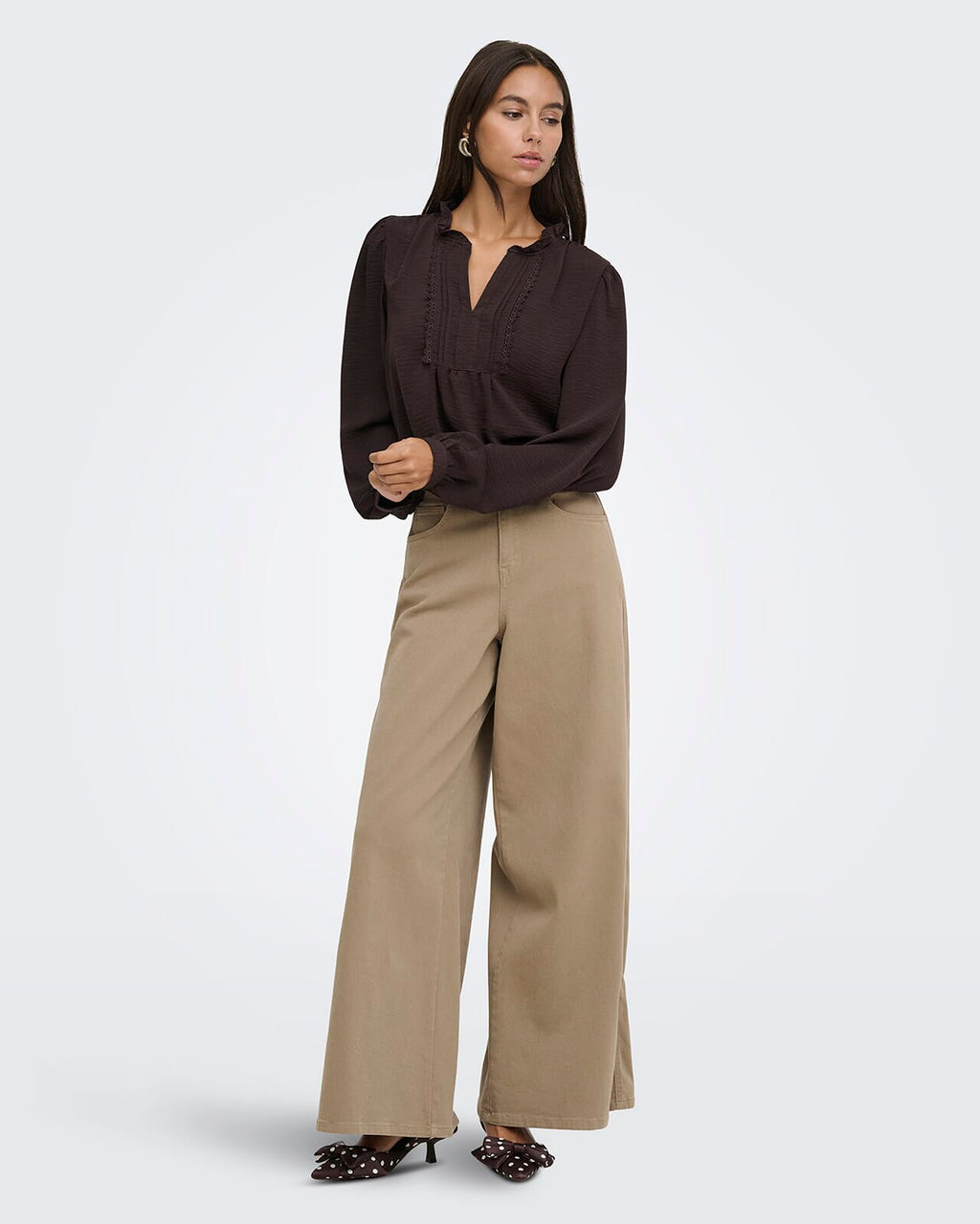 JDY Bluse Rachel Life L/S Pintuck - Chocolate Plum