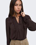 JDY Bluse Rachel Life L/S Pintuck - Chocolate Plum